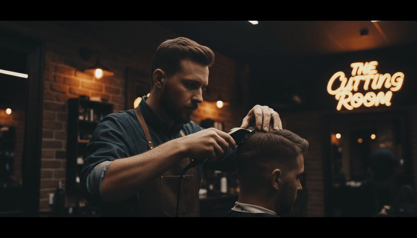 Barbero realizando un skin fade con precisión en Palma