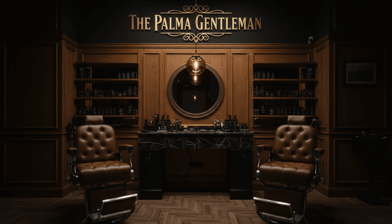 Interior elegante de la barbería, atmósfera exclusiva y sofisticada