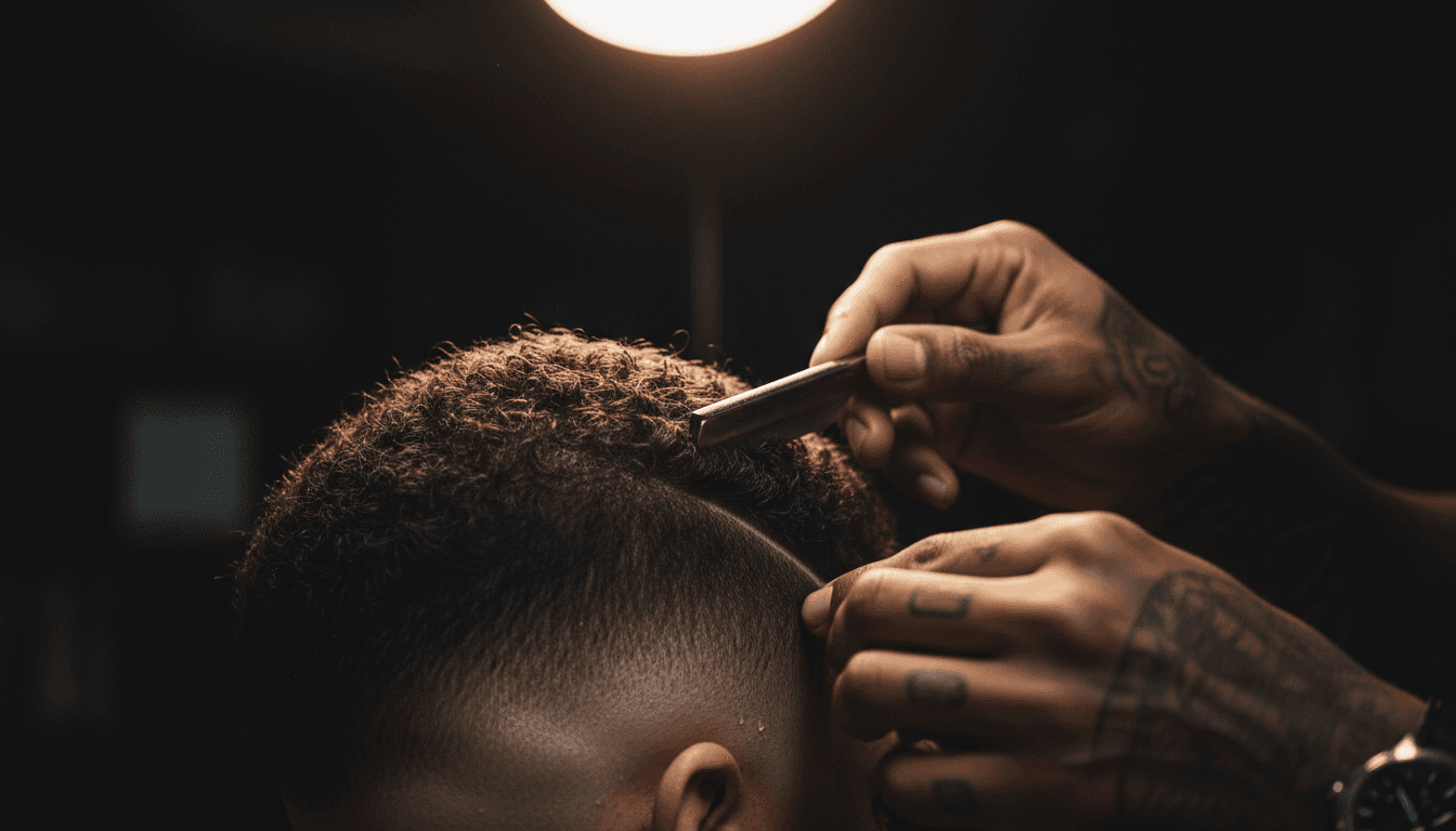 Primer plano de un burst fade alrededor de la oreja
